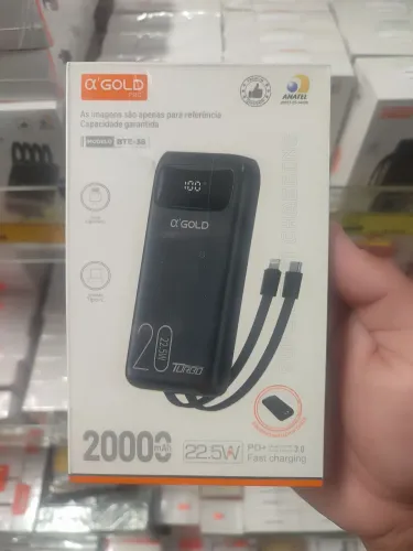 CARREGADOR PORTÁTIL GOLD 20.00MAH