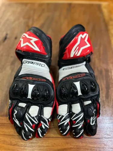 Luva Pista Alpinestars Gp Pro R3 Preta Vermelha Tam : G 