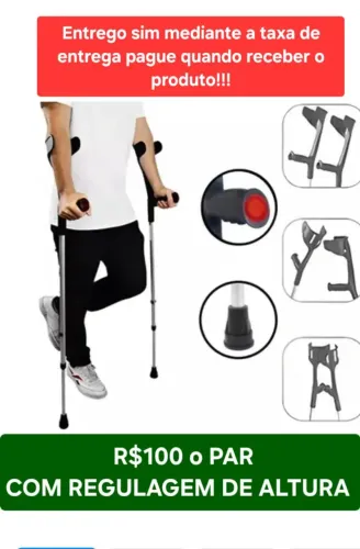 Muletas bengalas com regulagem de altura - Par