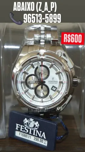Relógio FESTINA CHRONO BIKE ORIGINAL FUNCIONAL FUNDzo BRANCO 
