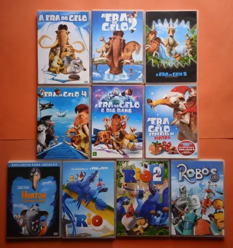 Dvd Coleção A Era do Gelo + Horton + Rio 1e2 e Robôs