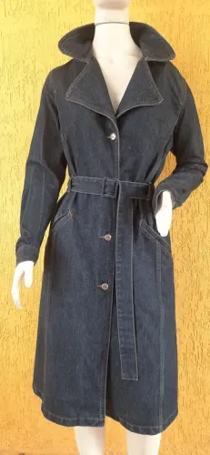Casaco Jeans Longo Feminino