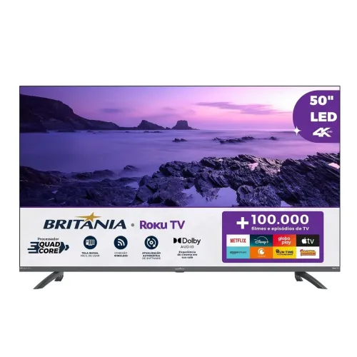 TV Britânia 50 polegadas 4K Roku TV Smart