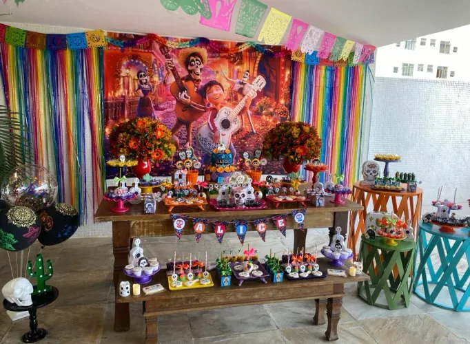 Painel Festa Viva a Vida e uma festa / Halloween / Dia de los Muertos / Caveira Mexicana