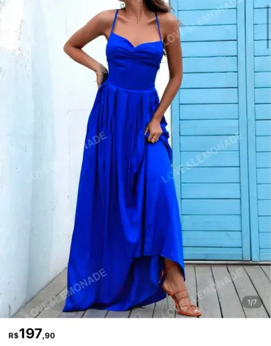 Vestido Longo Azul Elegante - Love & Lemonade