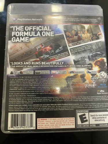 Vendo do jogo Fórmula 01 2010 de Ps3!