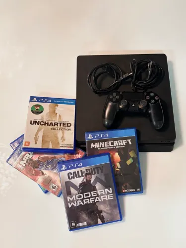 Playstation 4 Slim 1TB + Controle + 5 Jogos 