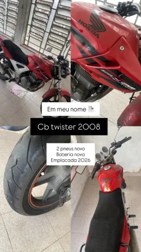 Twister 2008 vermelha moto de procedência