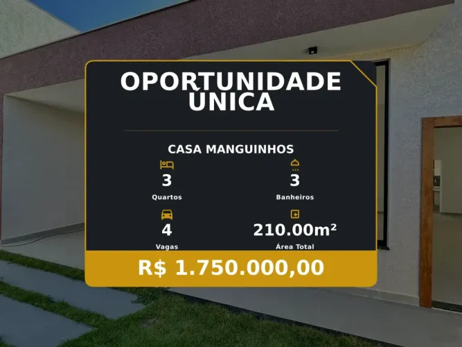 Viva com Estilo em Manguinhos: Casa Linear com 3 Suítes