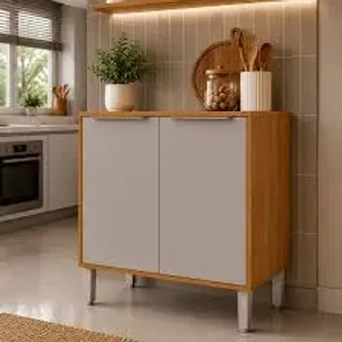 BALCÃO DIVINA ESPLENDIDA 80CM COM 2 POTAS EM RANCO E GRAFIT - COMPRE HOJE RECEBA AMANHÃ