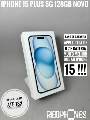 Loja física. Aceitamos trocas em iPhone's ou Android. iPhone 15 Plus 128GB