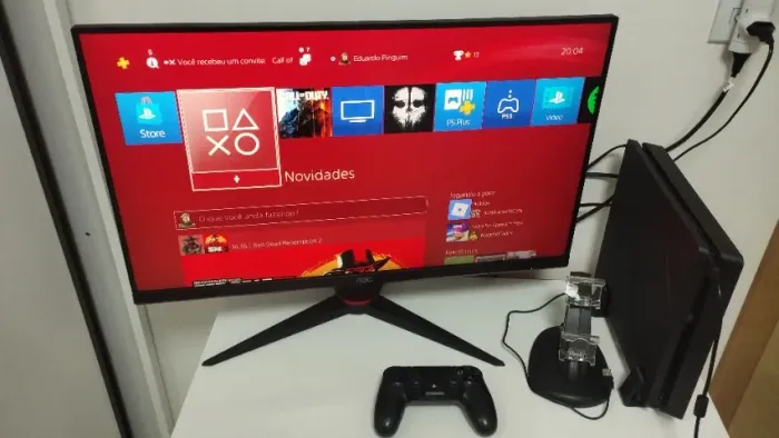 Playstation 4 Slim 500gb + 1 controle +Base Carregamento