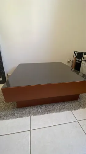 MESA DE CENTRO 90x90 | VIDRO FIXO | PRA VENDER LOGO