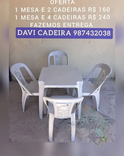 EXCELENTE CONJUNTO DE MESA E CADEIRA DE PLASTICO JDMDMD8D.D8DMS8SMSI D DJD.DIS.EID D8D D.D