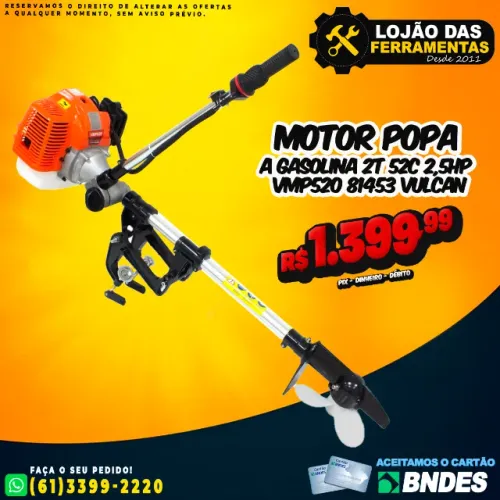 Motor Popa a Gasolina 2T 52C 2,5HP VMP520 81453 Vulcan