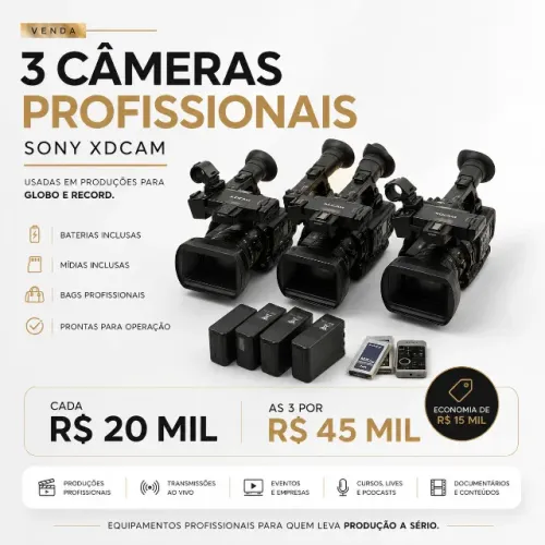3 CÂMERAS PROFISSIONAIS SONY