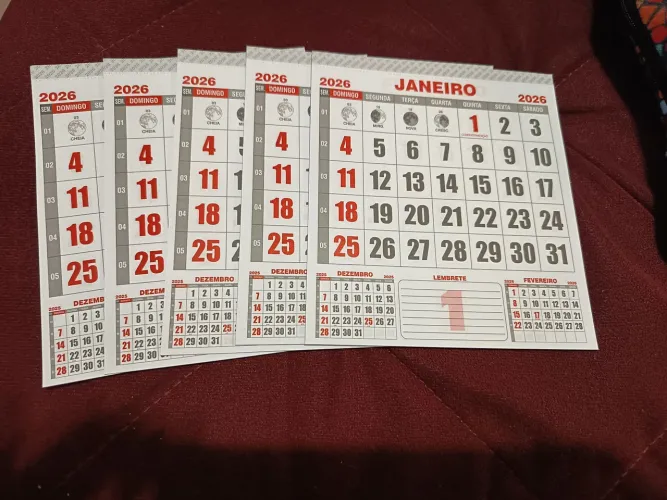 Calendários 2026 mensal destacáveis Novos