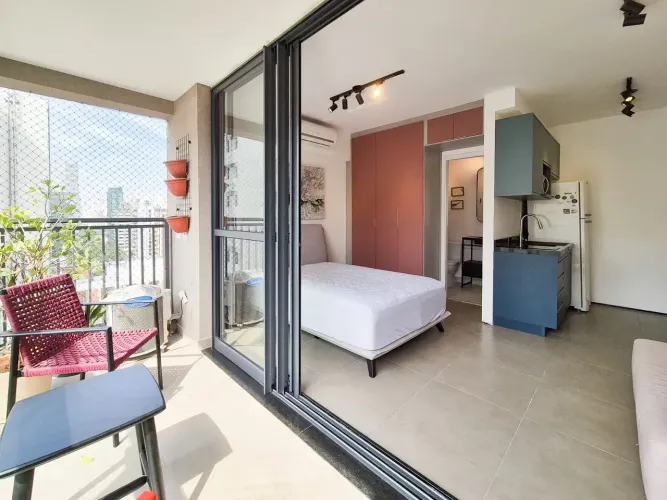 Apartamento mobiliado à venda no Campo Belo 31m² com Lazer Completo