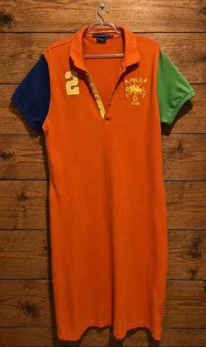 Vestido laranja Ralph Lauren