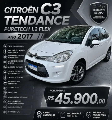 Citroen C3 Tendance Pure Tech 1.2 Flex 12V Mec. 2017