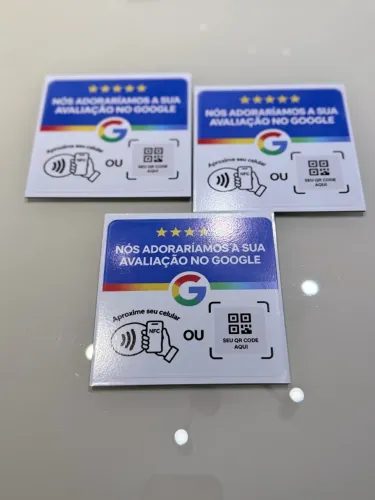 Plaquinha de avaliações do google