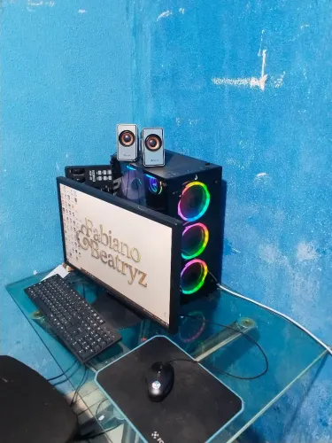 Setup PC Gamer Completo Ryzen 5 5600X + RX 7600 + Monitor 24" (Só o Kit / Aceito Carro)<br>