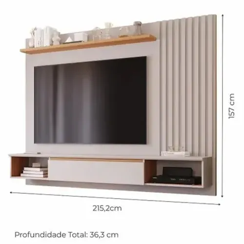 Painel Suspenso Bahamas Plus Off White/nature para Tv até 65? - Permóbili