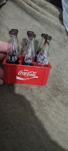 mini garrafas  de vidro da coca cola com caixa raro