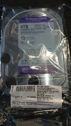 Hd novo lacrado 4 tb purple western digital R$ 730,00  parcelo.