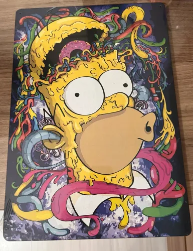 Quadro Decorativo Homer Simpson Psicodélico - Nova e Lacrada (40x38 cm)