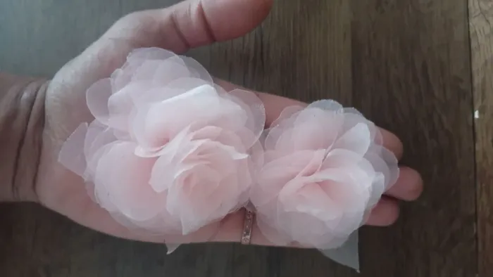 Rosa de Organza Cristal kit com 6 unidades todas cores