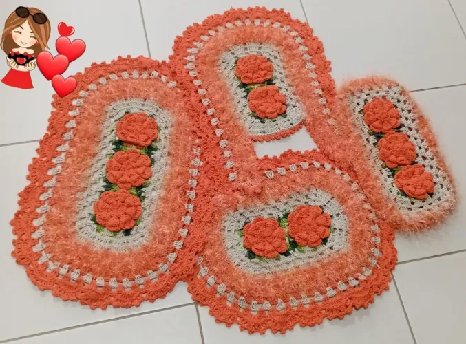 Jogo de banheiro de crochê