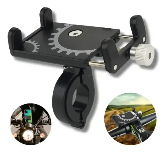 Suporte Celular Bike Moto Regulagem Universal Forte Alumínio Guidão Ajustável Reforçado Re