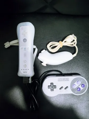 Controle Wii remote Nunchuck original + Controle Snes Super Nintendo mini FRETE GRÁTIS