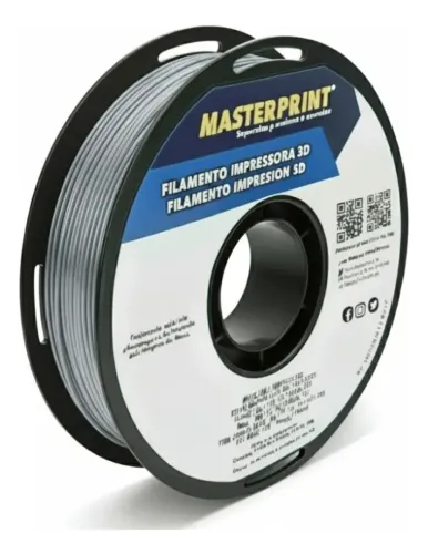 Filamento de Impressora 3D PETG Cinza 1kg Masterprint