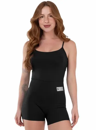 Macaquinho de Academia Pink Urban Compressão Blackout Preto