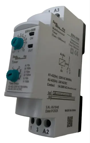 Relé Temporizador Multifuncional ERV-08M 220V - Novo