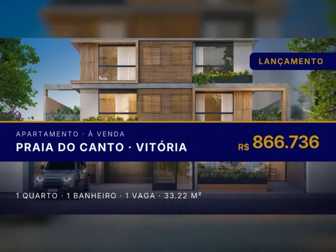 Exclusivo Apartamento 1 Quarto na Praia do Canto | Venha Conhecer!