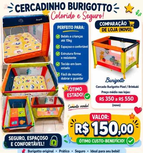 Cercadinho infantil ( serve como berço portátil) 