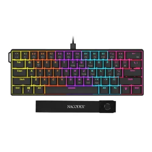 Teclado Mecânico Nacodex X Ajazz NK61 Com Fio 60% Switch RED - Cor: Preto - Produto NOVO !