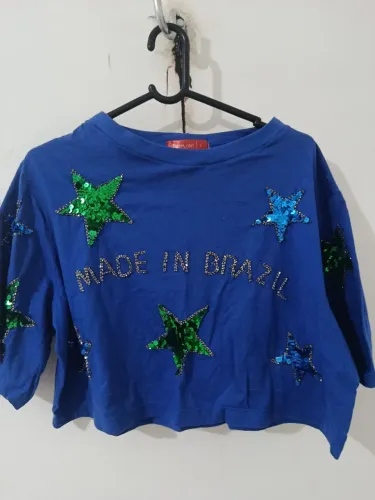 Croped do Brasil todo em lantejoulas