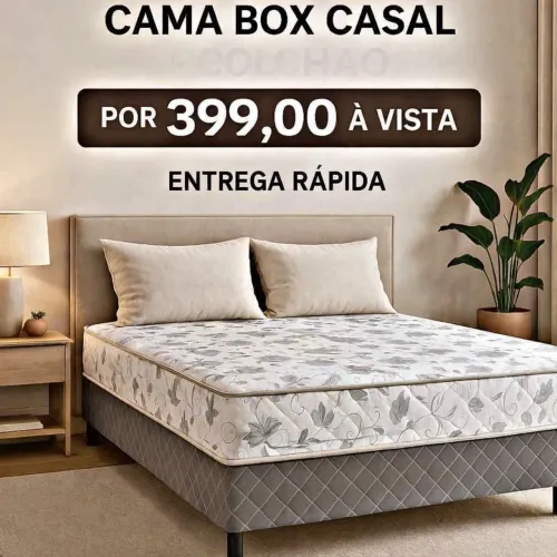 Cama box casal D33 acoplada (novo direto de fábrica)