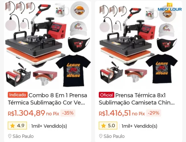 Prensa térmica 8 em 1