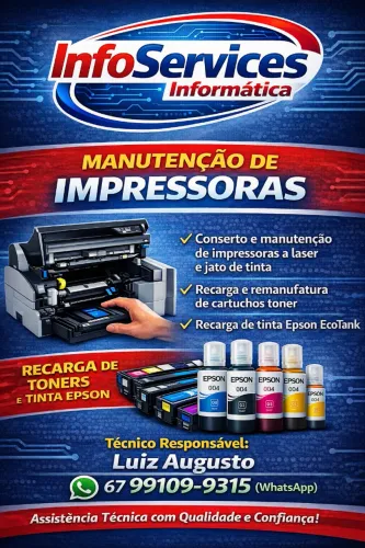 Manutenção impressoras de tinta e toner.