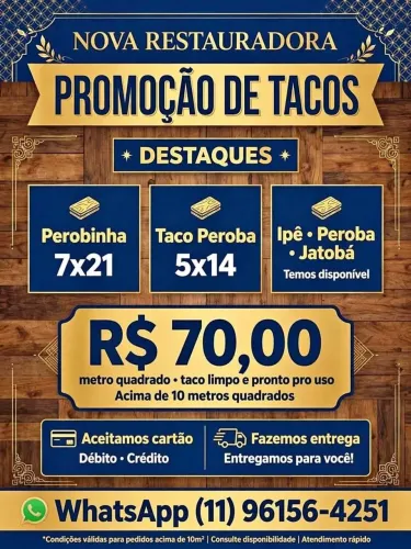 Tacos pra restauração e reposição .já pronto e limpo pra reposição