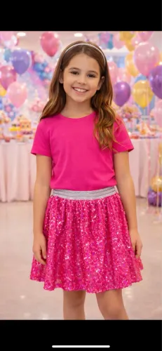 Linda saia de paetê infantil papillon tamanho 10