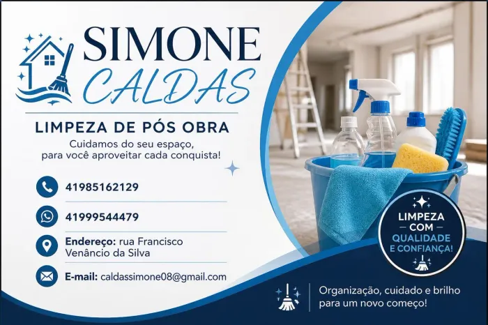 Limpeza pós obra,Diárias e taxa