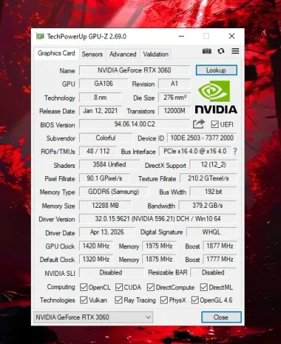 RTX 3060 12GB Nvidia Colorful