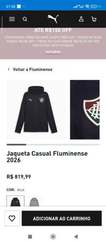 Jaqueta casual Fluminense 2026
