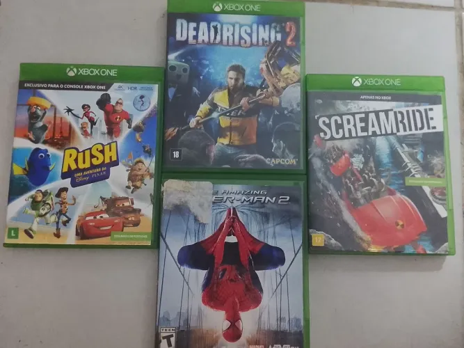 Rush, deadrising 2, spider man 2(com defeito)(só vai até a segunda fase),screamride